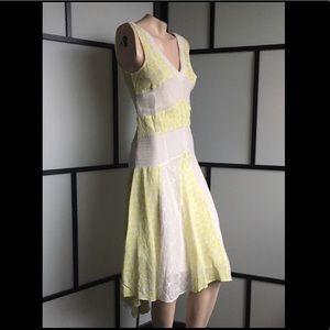 Yellow & White High-Low Flapper Inspired Sun Dress